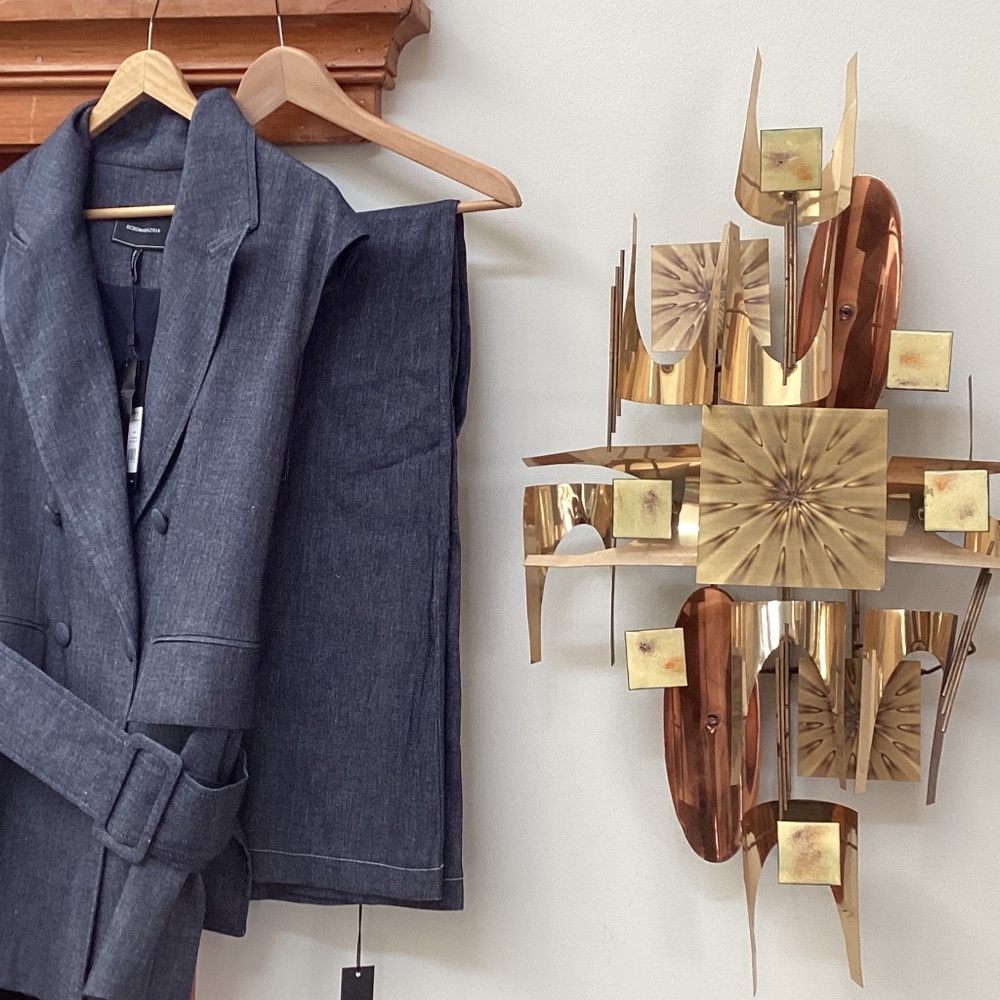 BCBG MAXAZRIA THREE PIECE DENIM SUIT